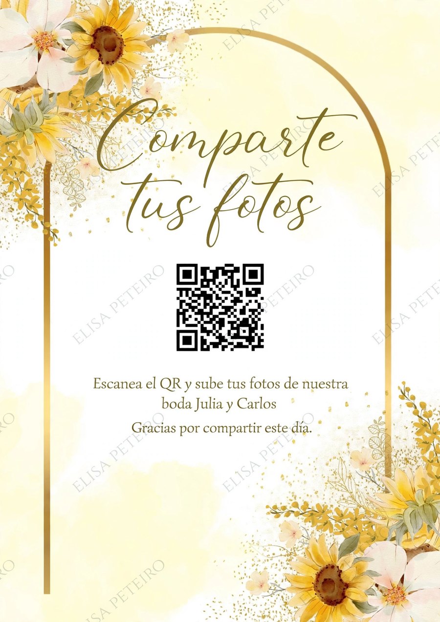 Cartel de photocall: Comparte tus fotos, con código QR
